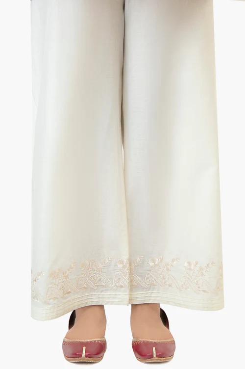 Embroidered Cambric Culottes - Off White

